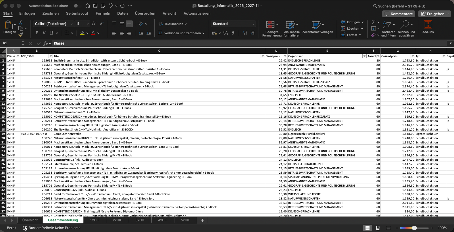 Excel Export